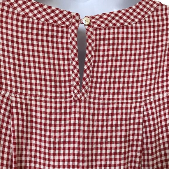 Madewell Filmscore Gingham Short Sleeve Dress, Size XXS, Red - Picture 10 of 14